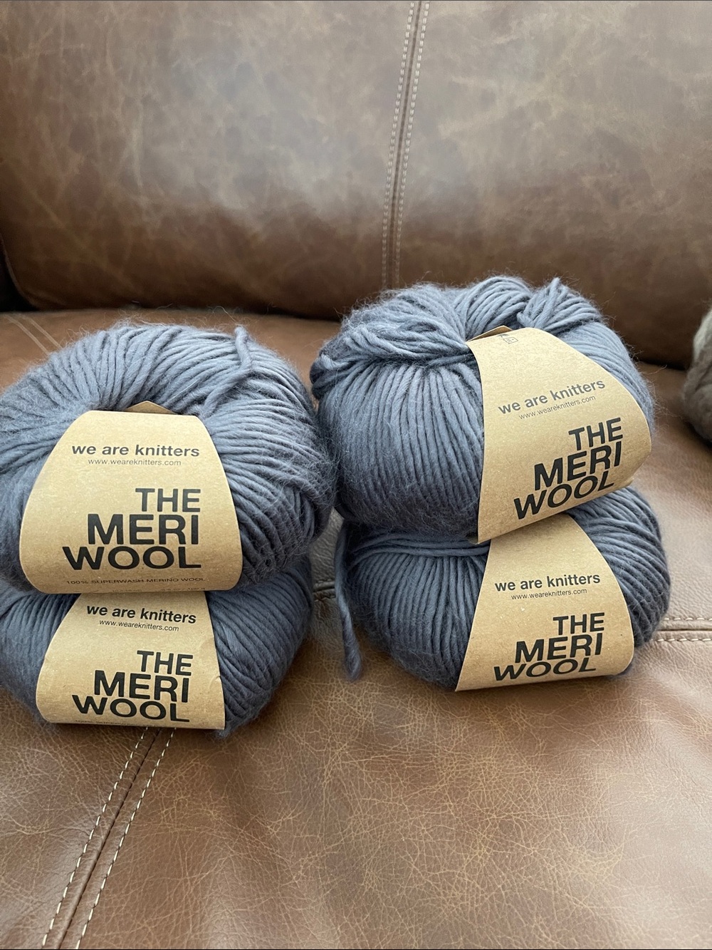 We Are Knitters The Meri Wool Thick Gray Yarn - 4 Balls dark gray colorway